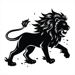 lion silhouette vector style