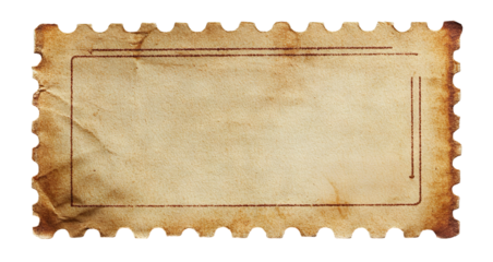 Retro perforated cinema or event ticket, isolated on transparent cutout background