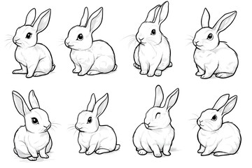 Fototapeta premium Comprehensive guide to drawing rabbits with stepbystep instructions and techniques