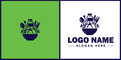 Food Packaging icon Food wrapping Food containerization Edible packaging flat logo sign symbol editable vector