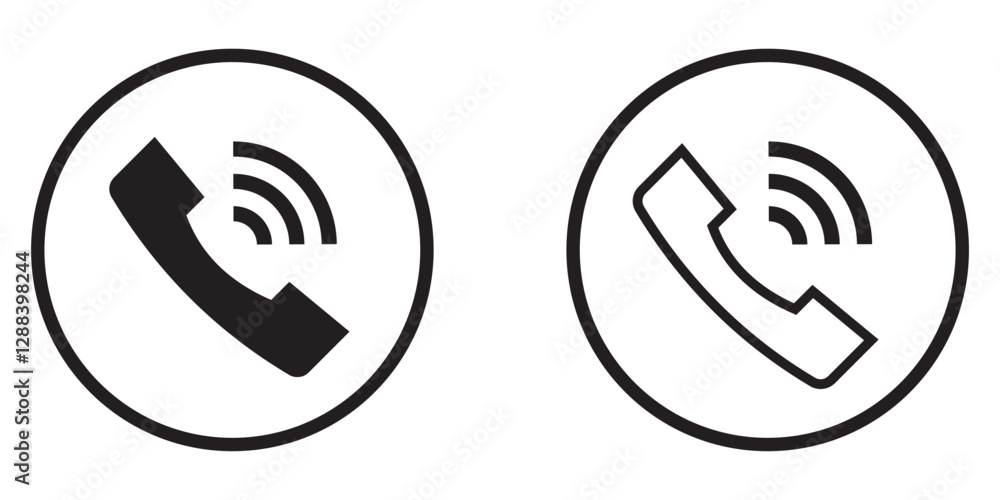 Poster vector phone call icon set. answer and decline call phone button. eps 10.