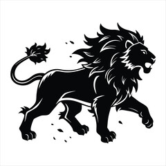 lion silhouette vector style