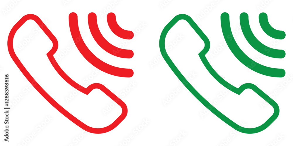 Poster vector phone call icon set. answer and decline call phone button. eps 10.