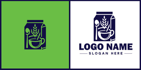 Food Packaging icon Food wrapping Food containerization Edible packaging flat logo sign symbol editable vector