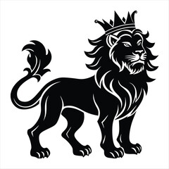 lion silhouette vector style