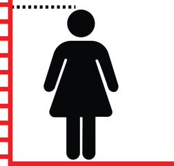 Height measure Icon.Human height, linear icon. Line with editable stroke. flat design 