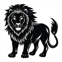 lion silhouette vector style