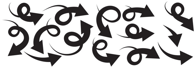 Curved arrow icons. curved arrows set. arrow symbol collection. vector. EPS 10.
