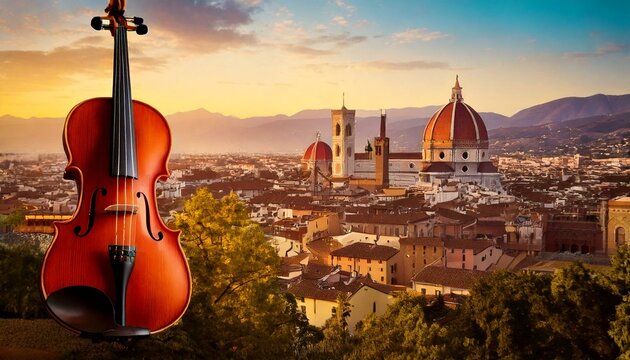 Violini e paesaggi urbani europei: i violini e il paesaggio fiorentino.
