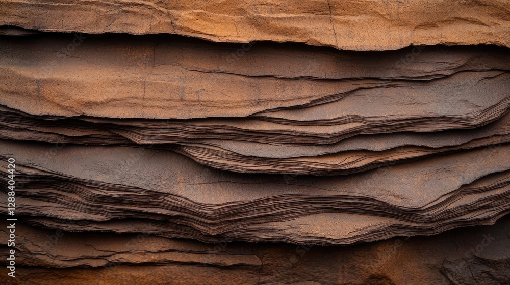 Aufkleber weathering process concept. layered rock formations displaying natural patterns and earthy textures.