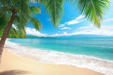Palm and tropical beach