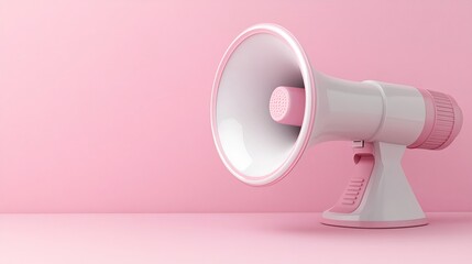Pink Megaphone on Pink Background for Loud Advertising and Marketing