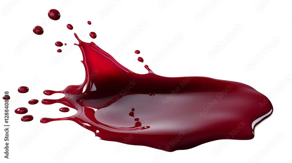 Aufkleber red liquid splash on transparency background png format artistic visual exploration studio setting h