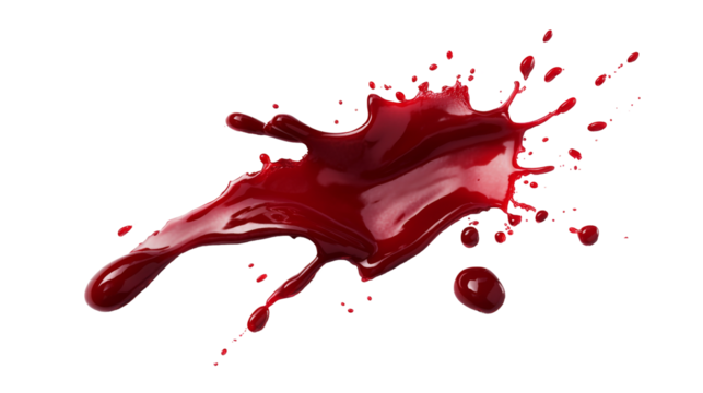 Dynamic red paint splash transparent background png format artistic creation clean white environment high-impact visual