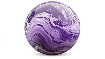Fototapeta premium High-Resolution Isolated Purple Marble Sphere on White Background