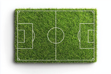Explore a vibrant soccer field layout featuring lush green grass and clear white markings for a professional match setting