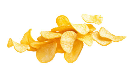 Crispy potato chips transparent background png food photography snack environment high-quality viewpoint culinary concept