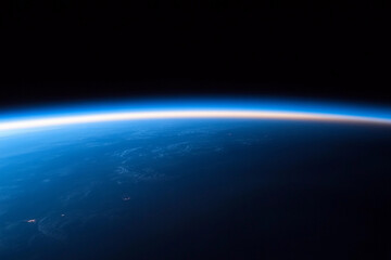 Earth viewed from space showcasing the curvature and atmosphere in stunning detail during the early morning hours