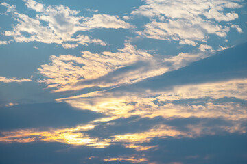 Sky cloudscape with blue sky and white clouds