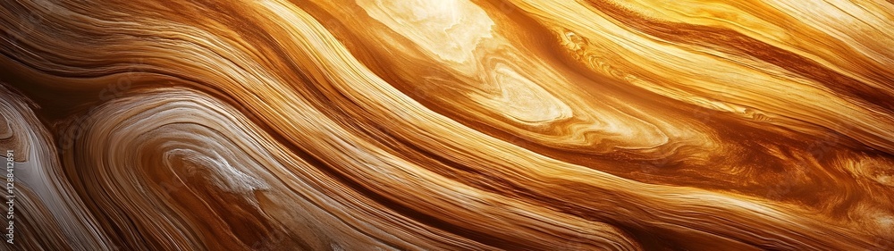 Poster Flowing and dynamic abstract waves of warm earthy tones in a digital gradient art composition  The smooth