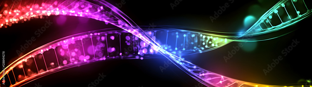 Fototapete Glowing Colorful Wavy Swirls of Futuristic Energy and Light Abstractions  Dynamic and vibrant digital art with a sense of movement rhythm and harmony  Representing scientific technological