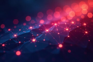 Abstract geometric network connecting polygon dots , structure, background, illustration