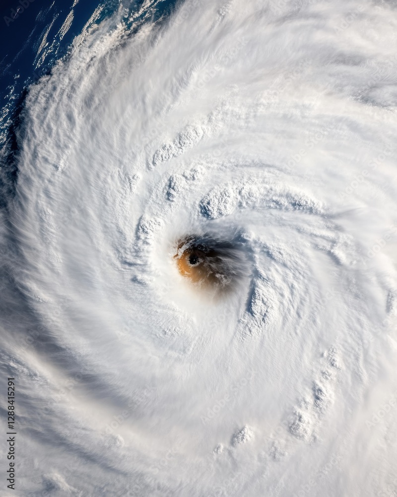 Aufkleber innovative atmospheric analysis dynamic satellite visualization of hurricane spiral over ocean - adv