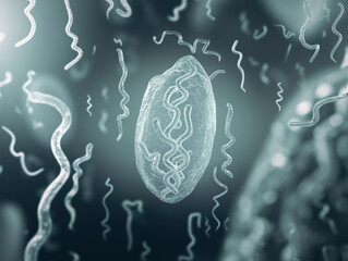 Borrelia burgdorferi – a microaerophilic Gram-negative bacterium with a spirochete shape, 0.3-0.5 µm in diameter and 20-30 µm in length. B. burgdorferi can form biofilms. 