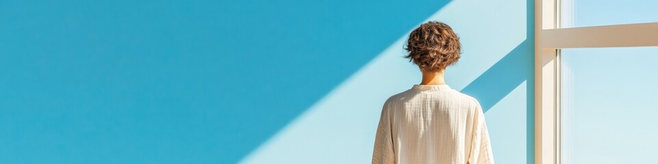 Architectural Shadowplay in Minimalist Fashion Textured Linen Garment in Natural Window Light - Contemporary Editorial for Luxury Branding and Modern Aesthetic Appeal