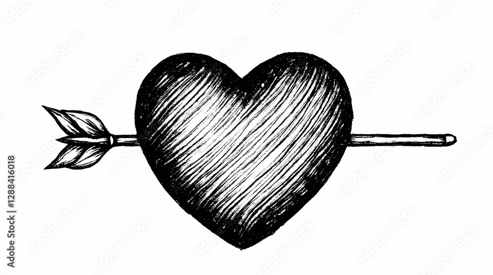 Poster A heart with an arrow pointing to it