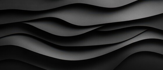 Obraz premium Abstract layered black paper texture, modern and dynamic visual aesthetic