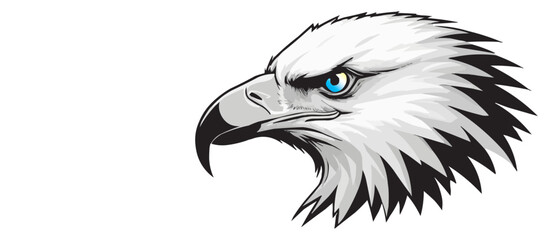 Eagle Silhouette in Monochrome Vector Art
