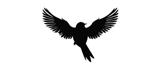 Minimalist Love Birds Silhouette on Branch - Black and White Art color