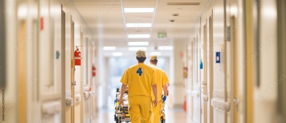 Poster efficient medical team dynamics coordinated emergency response in hospital corridor - vital healthca