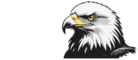 Obraz premium Eagle Silhouette in Monochrome Vector Art