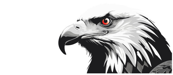 Eagle Silhouette in Monochrome Vector Art