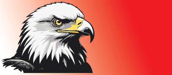 Eagle Silhouette in Monochrome Vector Art