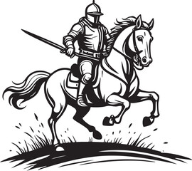 Knight soldier on horseback design