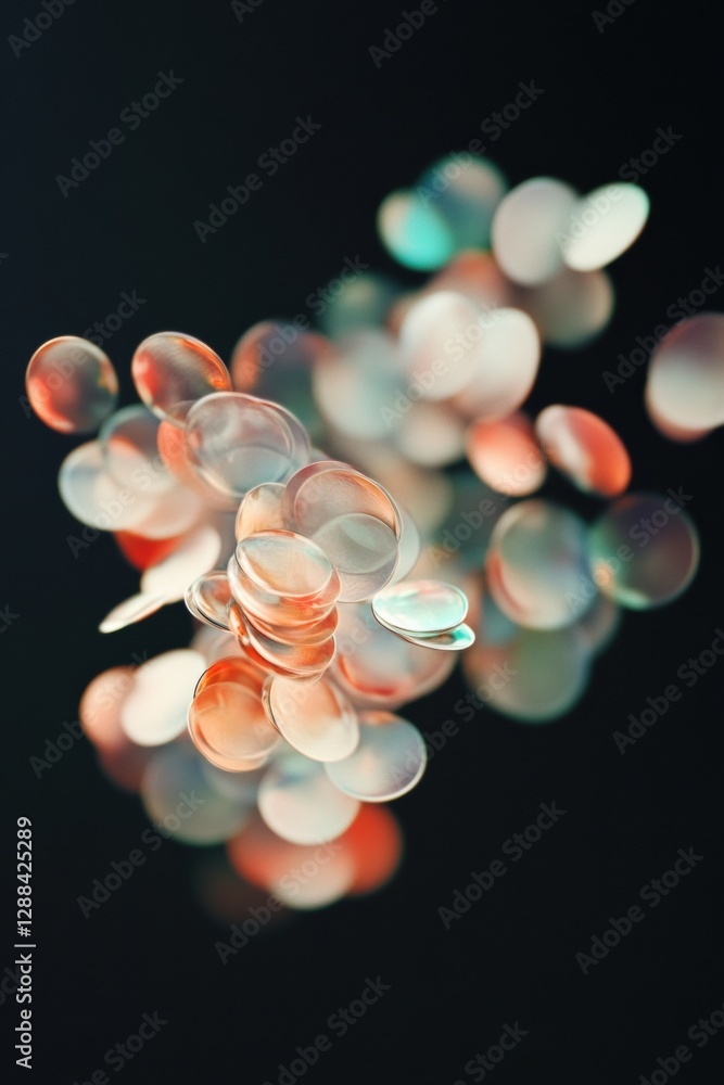 Poster ethereal digital memories floating abstract bokeh discs in soft glow - creative tech marketing and f
