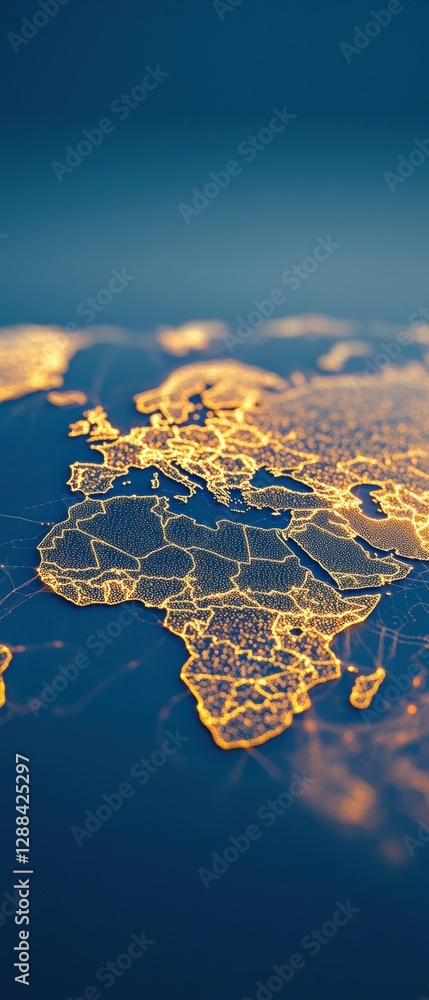 Aufkleber Cutting-Edge Digital Interface Glowing World Map Texture for Futuristic Business Solutions and Interactive Tech Displays - Enhance Global Connectivity and Data Visualization