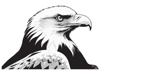 Eagle Silhouette in Monochrome Vector Art