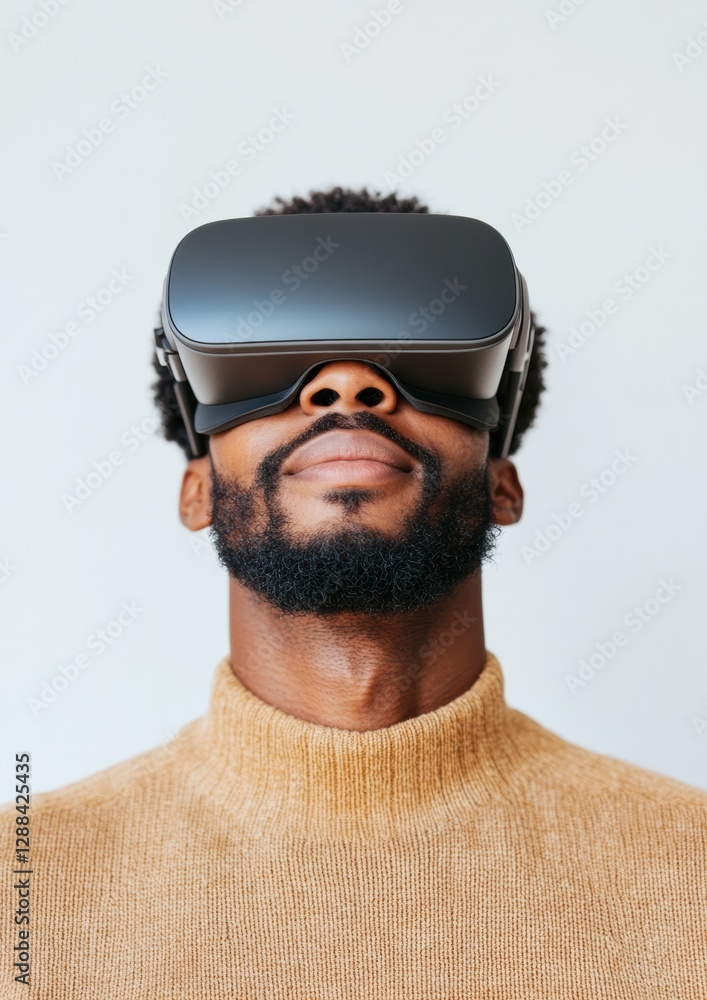 Poster futuristic virtual reality experience high-definition vr headset with textured fabric for immersive 