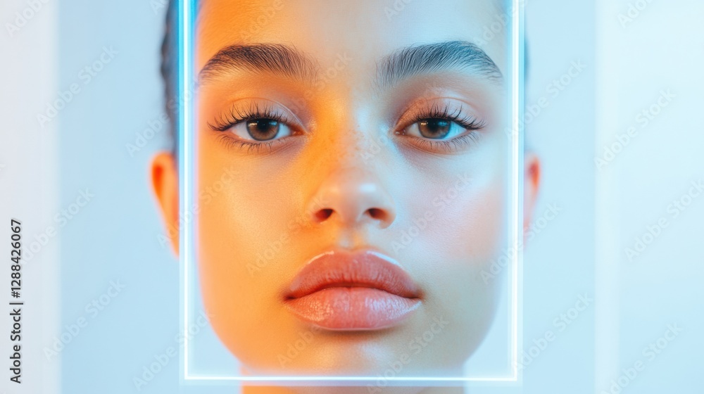 Aufkleber interactive digital mirror experience futuristic led-enhanced display for personalized beauty trials