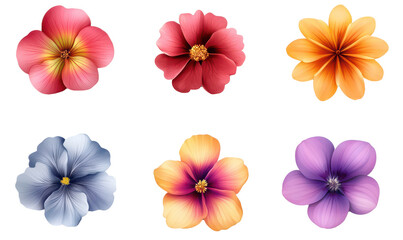 Fototapeta premium image picture of set of beautiful flowers on white background