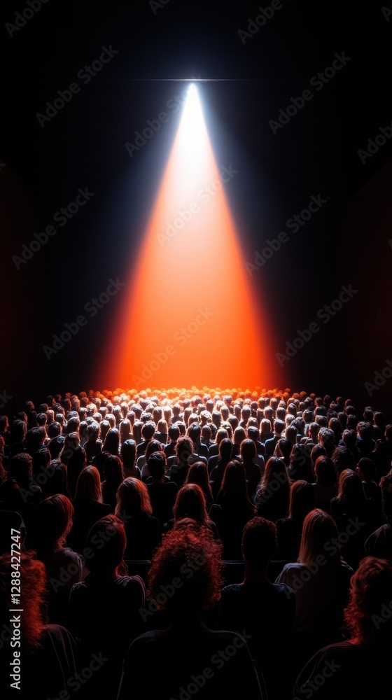 Poster immersive lecture hall experience modern auditorium with spotlight on engaged audience - tech-infuse