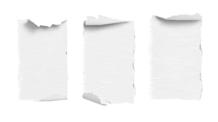 Torn edges blank paper with transparent background png for use in graphic design