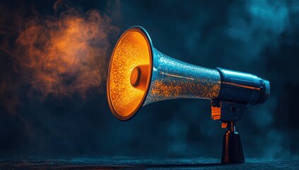megaphone symbolizing sales promotion and excitement, vibrant marketing, advertising concept