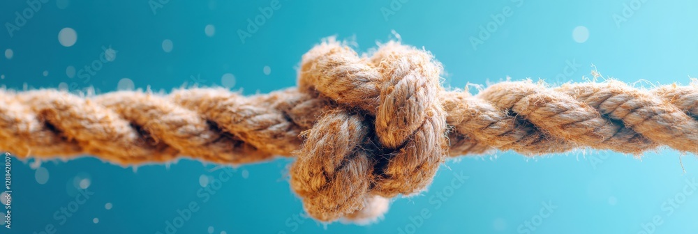 Aufkleber rustic battle rope dynamics high-performance hemp fiber on vibrant backdrop - empowering athletic en