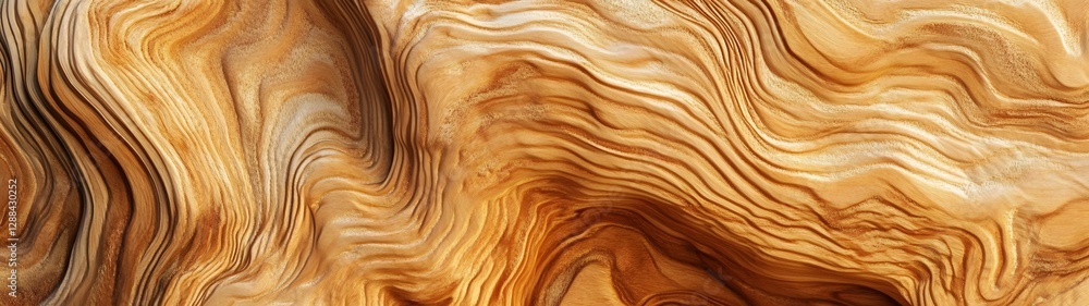 Fototapete Mesmerizing abstract wooden grain texture with fluid swirling patterns and organic shapes in warm brown and beige tones  Ideal for rustic natural wallpaper background or design element in interiors