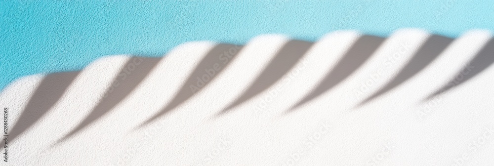 Poster textured paper art shadow play on pastel canvas - contemporary design and creative display for moder